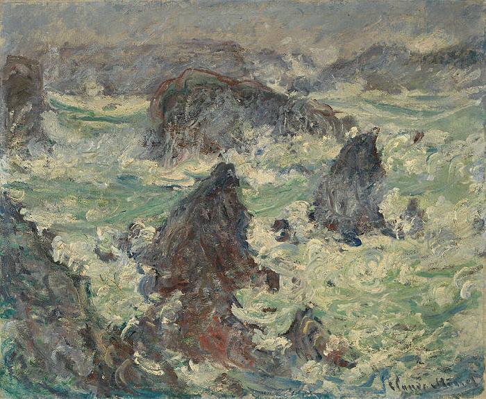 Claude Monet Tempete sur les Cotes de Belle oil painting image